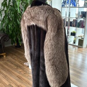 Luxurious Two-Tone Real Fur Coat